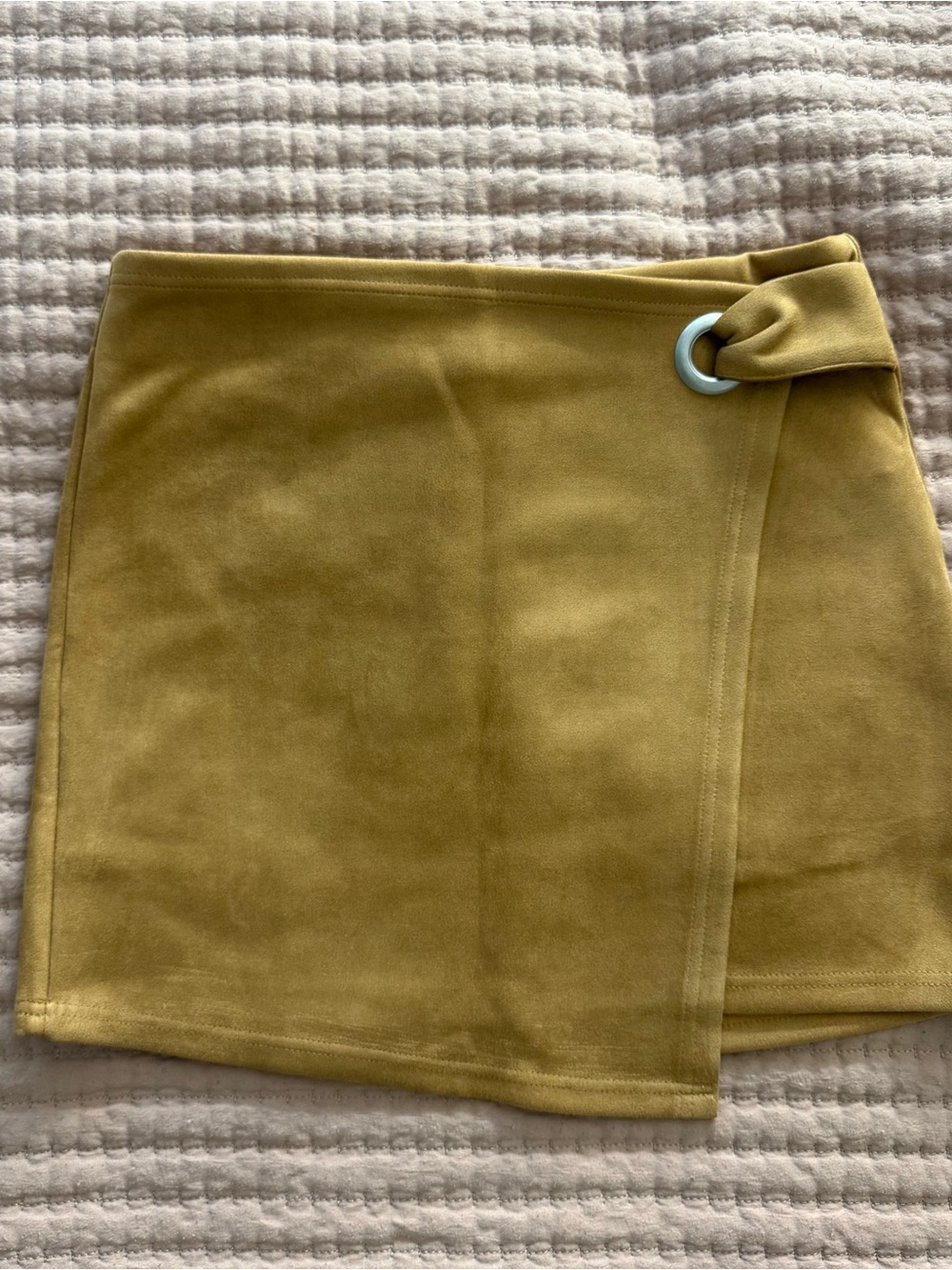 Forever 21 Mustard Wrap-Style Mini Skirt with Ring Detail